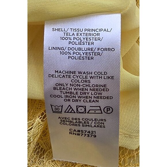 NWT Women's - Ann Taylor Yellow Pleated Lace Tank, Size XL - Picture 6 of 8